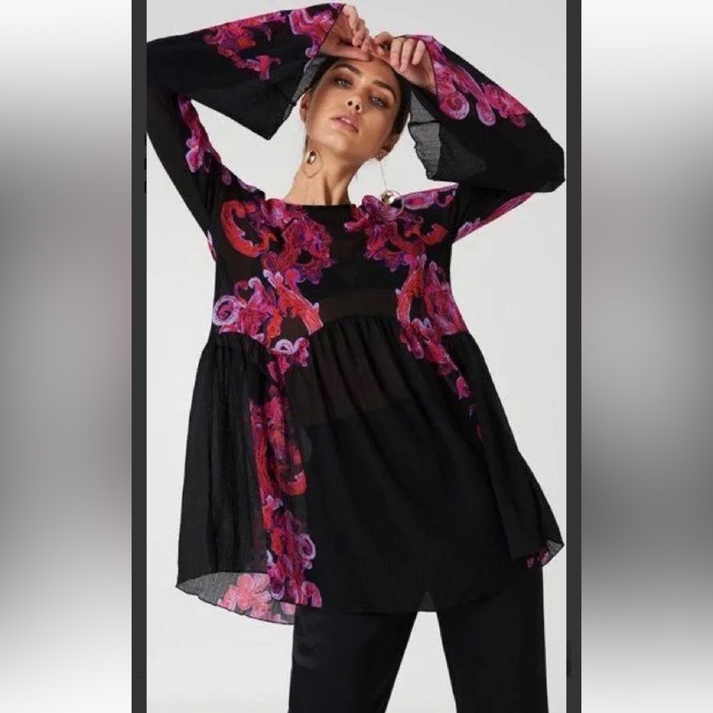 Free People Printed Symphony Smock Dress